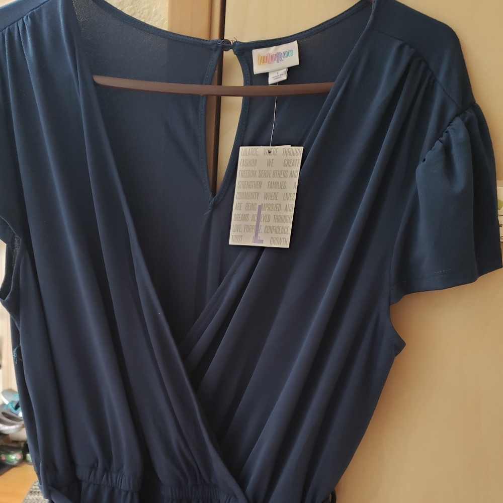 NWT Lularoe "Karen" jumper, size L, denim blue